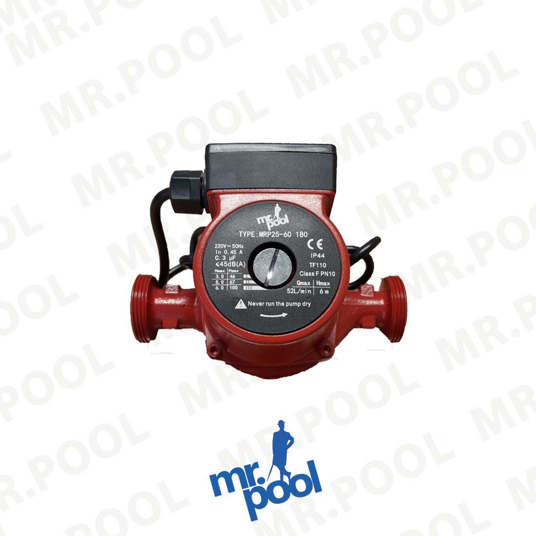 25-60-180 پمپ سیرکوله MRP25-60/180 برند MR.POOL - Image 1